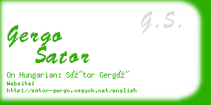 gergo sator business card